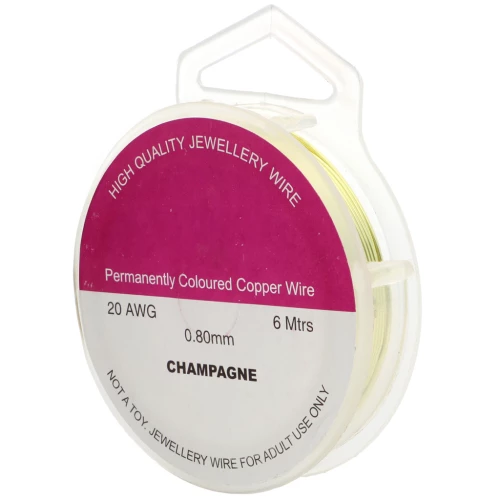 Hilo de cobre para hacer piezas de Joyería y bisutería 0.80 mm Champagne x6m