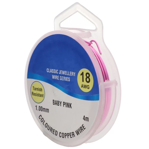 Hilo de cobre para hacer piezas de Joyería y bisutería 1 mm Baby Pink x4m
