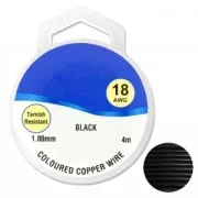 Hilo de cobre para hacer piezas de Joyería y bisutería 1 mm Noir x4m