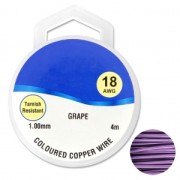 Hilo de cobre para hacer piezas de Joyería y bisutería 1 mm Lilas x4m