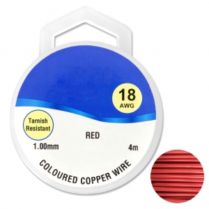 Hilo de cobre para hacer piezas de Joyería y bisutería 1 mm Rouge x4m