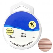 Hilo de cobre para hacer piezas de Joyería y bisutería 1 mm Dorado Rosa x4m|raw }}