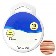 Hilo de cobre para hacer piezas de Joyería y bisutería 1 mm Natural x4m