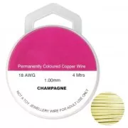 Hilo de cobre para hacer piezas de Joyería y bisutería 1 mm Champagne x4m