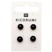 Ojos para peluche para coser 8.5 mm - Ricorumi para Amigurumi - Negro x4