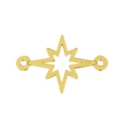 Entrepieza 2 anillas símbolo estrella 17x11 mm de Plata 925 dorado con oro fino x1|raw }}