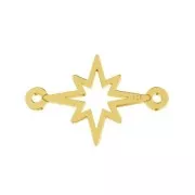 Entrepieza 2 anillas símbolo estrella 17x11 mm de Plata 925 dorado con oro fino x1