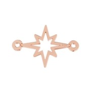 Entrepieza 2 anillas símbolo estrella 17x11 mm de Plata 925 dorado rosa x1|raw }}