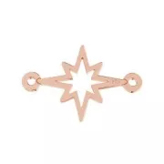 Entrepieza 2 anillas símbolo estrella 17x11 mm de Plata 925 dorado rosa x1