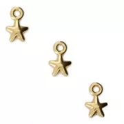 Mini dijes estrellas 7x4.5 mm para hacer piezas de Joyería y bisutería DIY Dorado con oro finox4