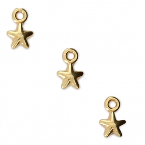 Mini dijes estrellas 7x4.5 mm para hacer piezas de Joyería y bisutería DIY Dorado con oro finox4