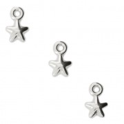Mini dijes estrellas 7x4.5 mm para hacer piezas de Joyería y bisutería DIY Chapado Plateado envejecido x4|raw }}
