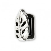 Cuenta pasante slider de metal Hoja para cordón 5 mm Chapado Plateado envejecido x1