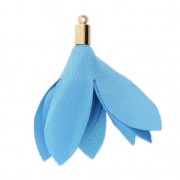 Borla pompón tela satén imitación 35 mm con enganche - Azul x1|raw }}