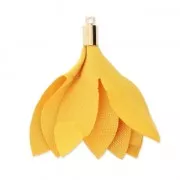 Borla pompón tela satén imitación 35 mm con enganche - Mostaza x1