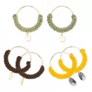 Pendientes de aro diamantadas a personalizar 45 mm x 0.7 mm de Gold filled x2