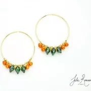 Pendientes de aro diamantadas a personalizar 45 mm x 0.7 mm de Gold filled x2