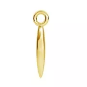 Colgante punta martillada 15.5x3.5 mm de Plata 925 dorado con oro fino x1
