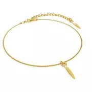 Colgante punta martillada 15.5x3.5 mm de Plata 925 dorado con oro fino x1