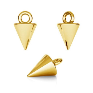 Dije con forma de cono 9x5 mm de Plata 925 dorado con oro fino x1
