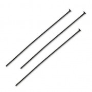 Bastones Alfileres Con Cabeza plana para joyas 45x0,7 mm Negro x10