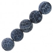 Cuentas Piedra preciosa cracked Agata 8 mm Blue x10