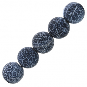 Cuentas Piedra preciosa cracked Agata 8 mm Blue x10