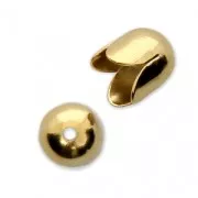 Casquillos para borlas 6 mm - Dorado con oro fino x4
