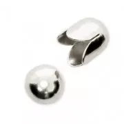 Casquillos para borlas 6 mm - Chapado en plata fina x4