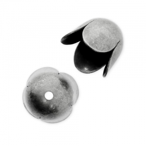 Casquillos para borlas 8 mm - Chapado en plata fina antiguo x4