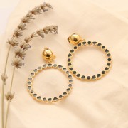 Pendientes clip adorno bola 13 mm Dorado con oro fino x2