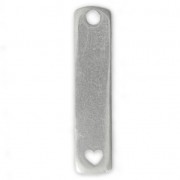 Colgante corazón calado rectángulo ImpressArt 37x8.50 mm en peltre x1