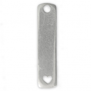 Colgante corazón calado rectángulo ImpressArt 37x8.50 mm en peltre x1