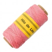 Bobina de hilo de lino encerado 0.7 mm Rosa n°12 x 100 gr|raw }}