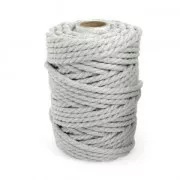 Gris Claro - Bobine de cordon en coton pour macramé 5 mm - Gris Clair x 50m Bobine de cordon en coton pour macramé 5 mm - Gris Clair x 50m
