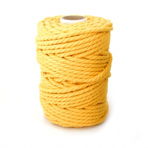 Bobina de hilo de macramé algodón 5 mm Amarillo x 50m