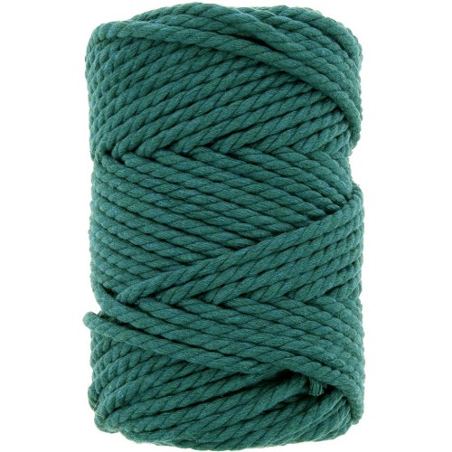 Bobina de hilo de macramé algodón 5 mm Bleu Pétrole x 50m