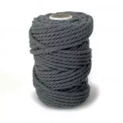 Gris antracita - Bobine de cordon en coton pour macramé 5 mm - Gris Foncé x50m Bobine de cordon en coton pour macramé 5 mm - Gris Foncé x50m