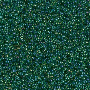 Rocalla Miyuki 15/0 332 - Green AB Dark Blue Lined x8g