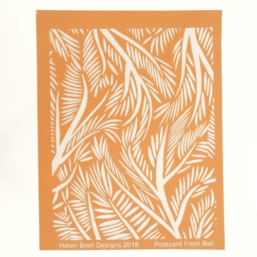 Silk Screen Helen Breil para arcilla polimérica 95x130 mm - Postcard From Bali