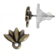 Pendientes Flor de Loto con anilla 11.5x9.5 mm bronce x2