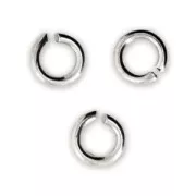 Anillas abiertas 5x1 mm Chapado en plata fina x50