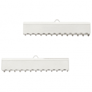 Terminales para apretar 40 mm para hacer joyas personalizadas chapado en plata fina x2