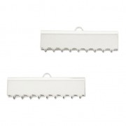 Terminales para apretar 30 mm para hacer joyas personalizadas chapado en plata fina x2