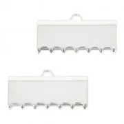 Terminales para apretar 20 mm para hacer joyas personalizadas Chapado en plata fina x2