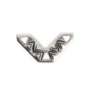 Entrepieza en cheurón étnico 3 agujeros 10x18.5 mm plateado envejecido x1|raw }}