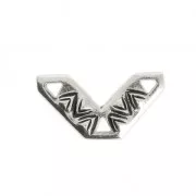 Entrepieza en cheurón étnico 3 agujeros 10x18.5 mm plateado envejecido x1