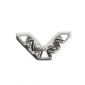 Entrepieza en cheurón étnico 3 agujeros 10x18.5 mm plateado envejecido x1