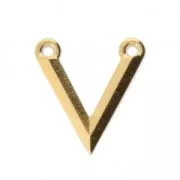 Entrepieza En Cheurón 2 anillas 17x16 mm dorado x1