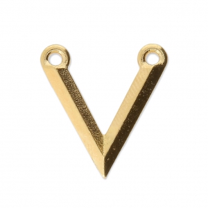 Entrepieza En Cheurón 2 anillas 17x16 mm dorado x1